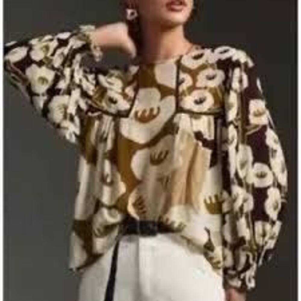 bl^nk London Miranda Elephant Peasant Blouse (Anthro) XS